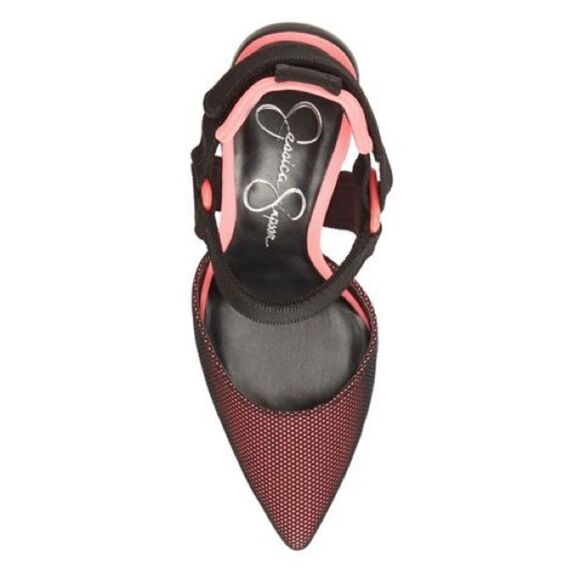 Jessica Simpson Gazella Black/Pink Strap Heels - Picture 6 of 7